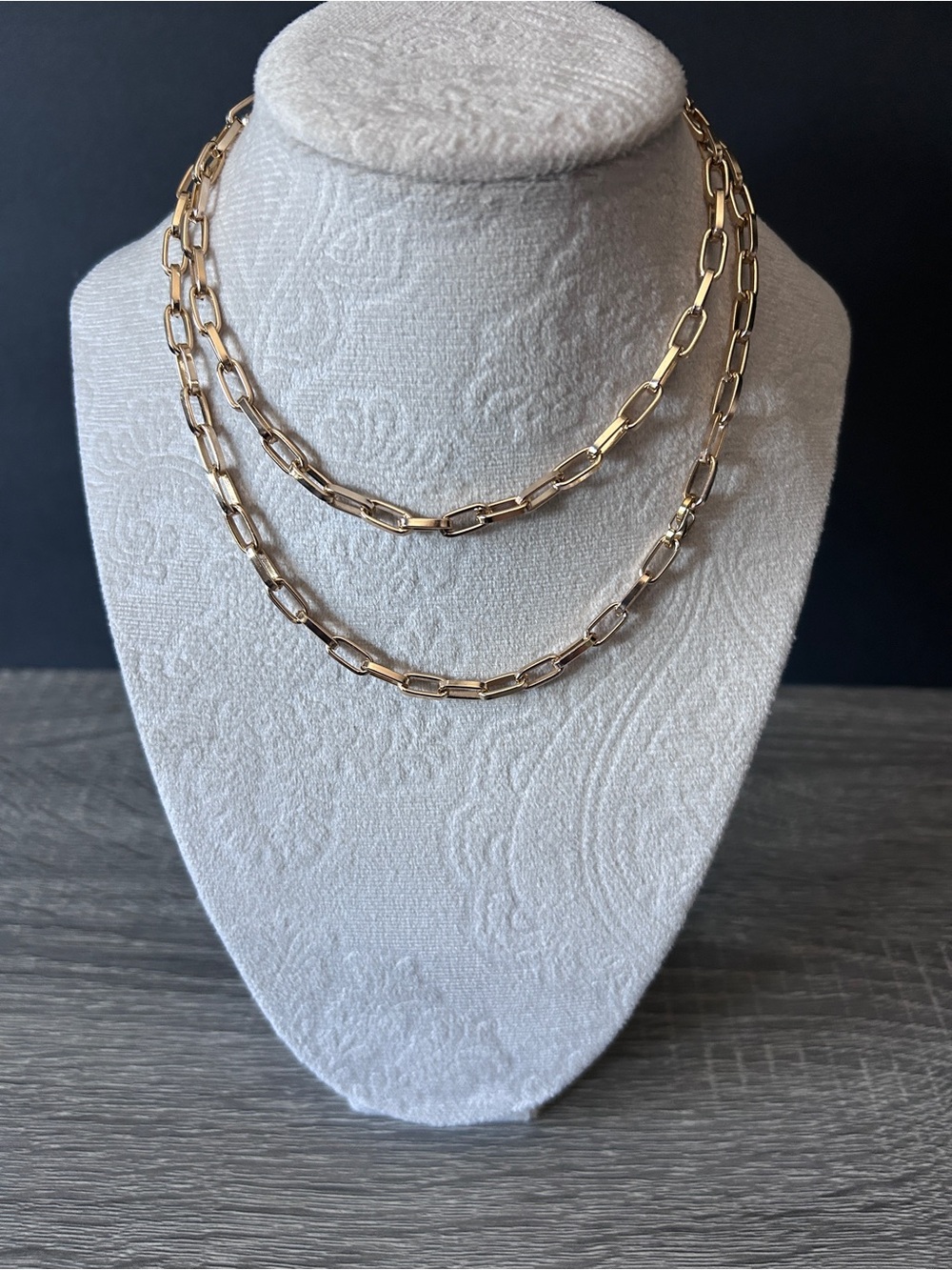 Double-Layer Gold Paperclip Necklace - Women's Fashion Jewelry